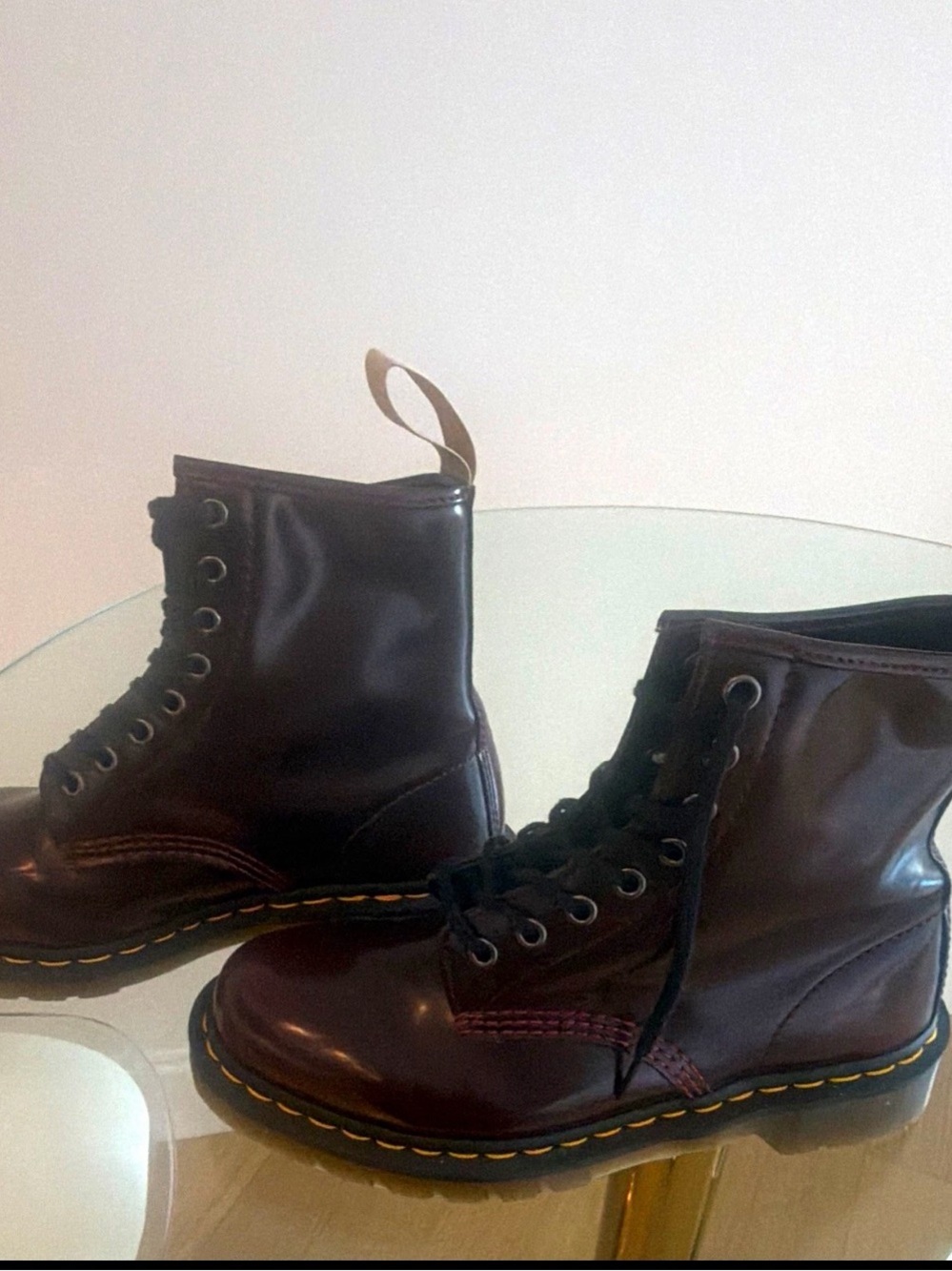 Dr. Martens Women's Cherry Red Lace-Up Leather Combat Boots